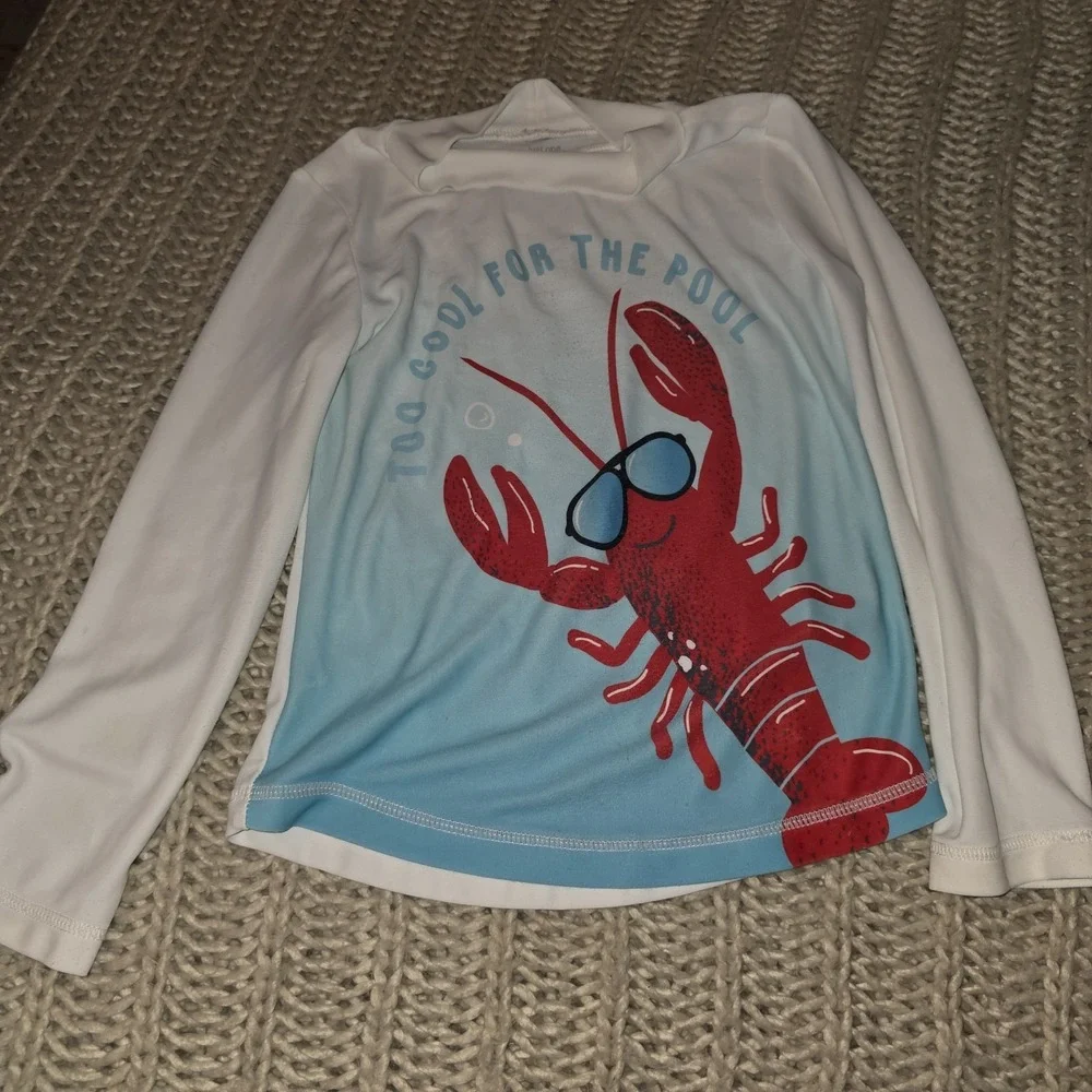 Carter's Boy's Lobster Swim Trunks & Rash Guard Size 2T toddler Beach Pool